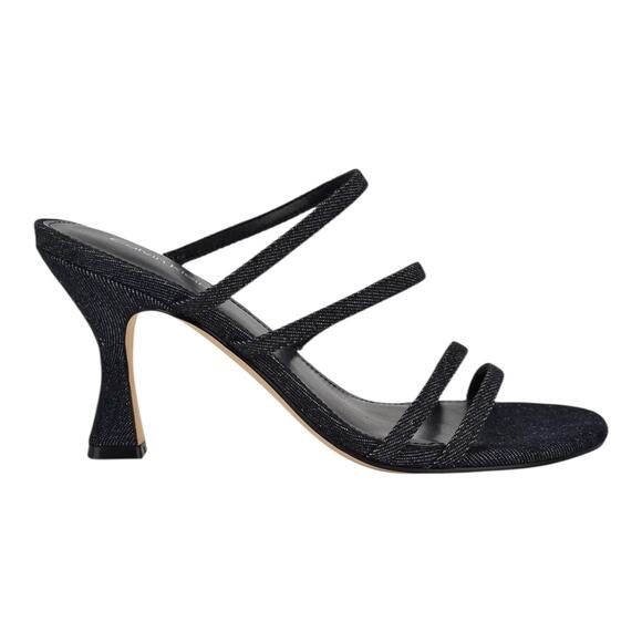 Calvin Klein Women's Jayla Strappy Tapered Heel Sandals Dark Blue Denim Size 5 - Picture 2 of 4